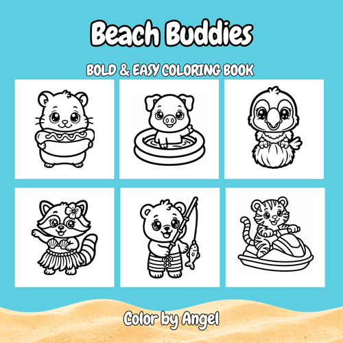 Beach buddies - Bold and easy coloring book