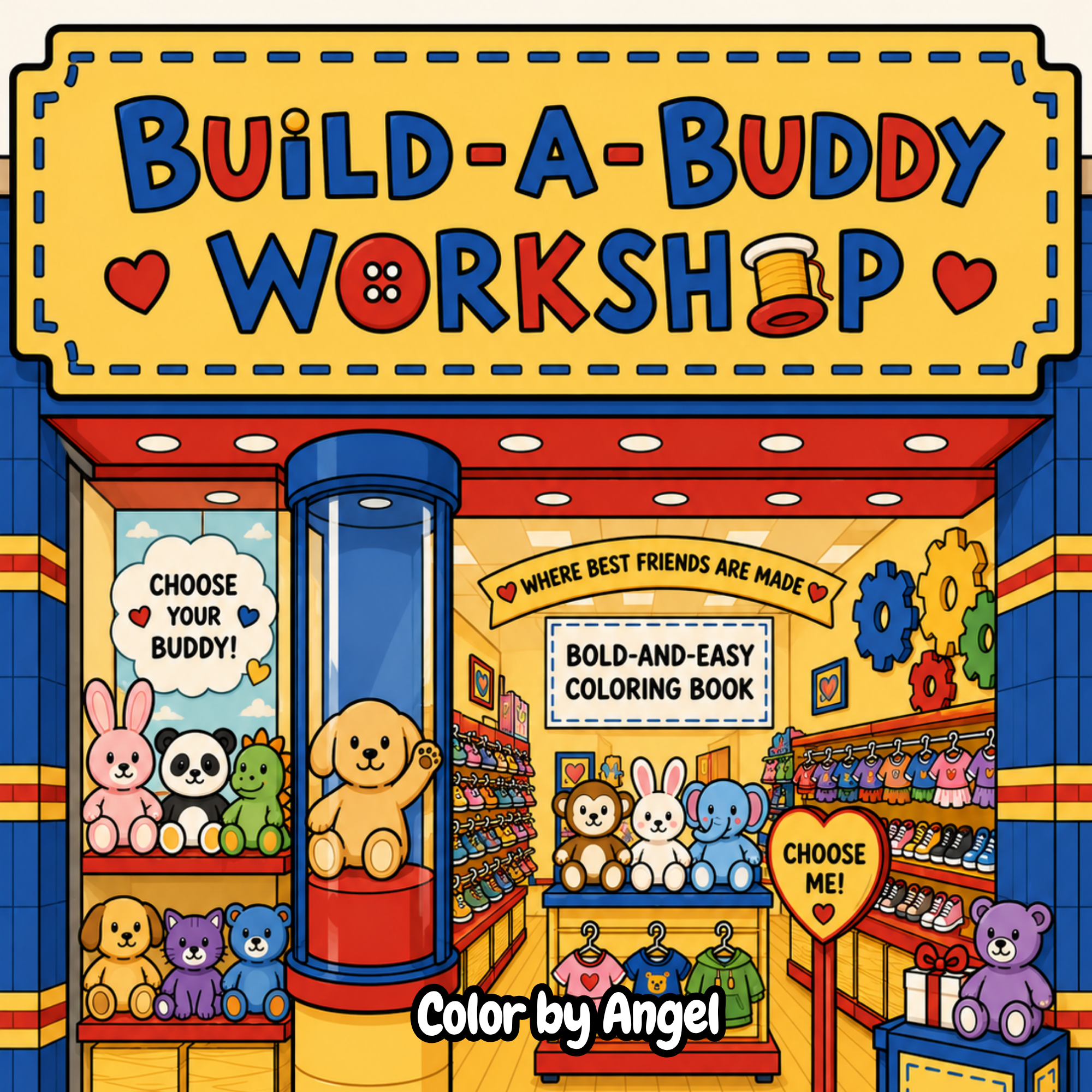 Build-A-Buddy Workshop Bold & Easy Coloring Book