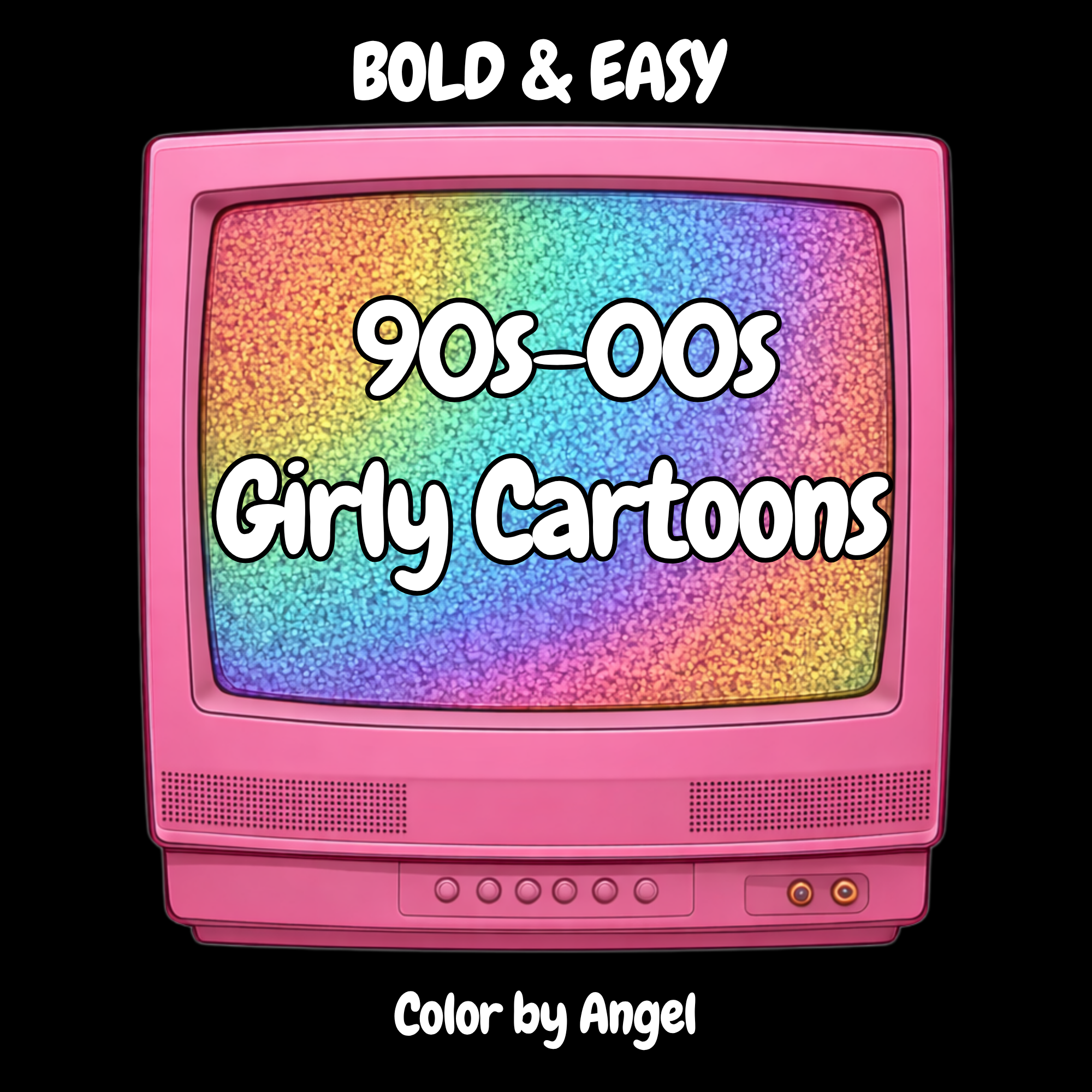 90’s - 00s Girly Cartoons & Easy Coloring Book