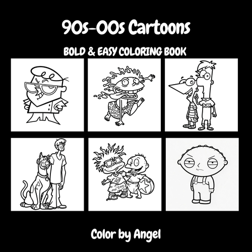 90’s - 00s Cartoons & Easy Coloring Book