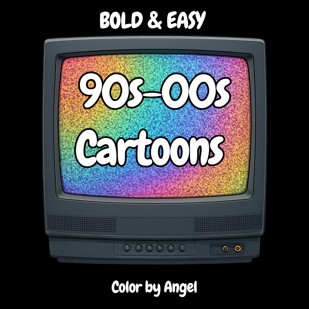 90’s - 00s Cartoons & Easy Coloring Book