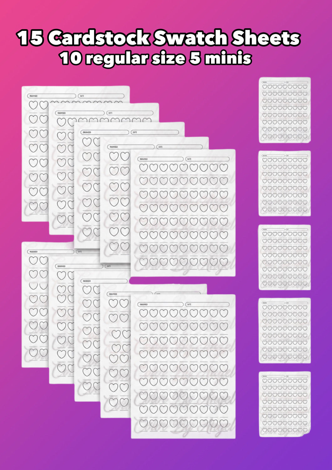 Cardstock heart sheets & Practice sheet