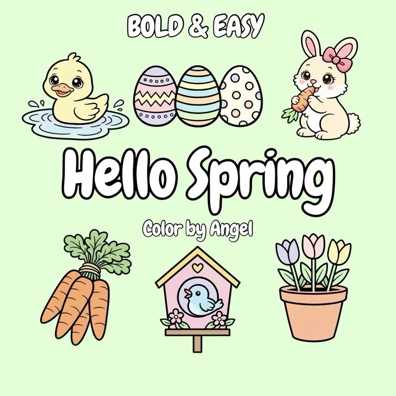 Hello Spring Bold & Easy Coloring Book